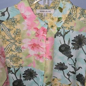 Rose & Olive Multicolor Floral Blouse
